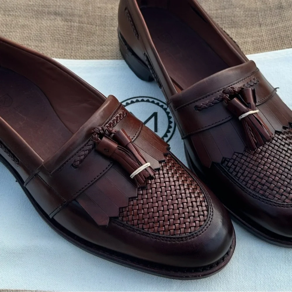 Allen Edmonds Men's Dark Brown Tassel Loafers Sz 8.5 D New! - Picture 2 of 4